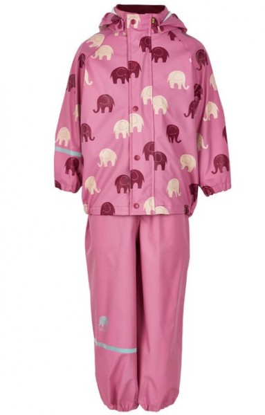 CeLaVi Mädchen Regenanzug chateau rose Elephants Set Regenhose + Regenjacke