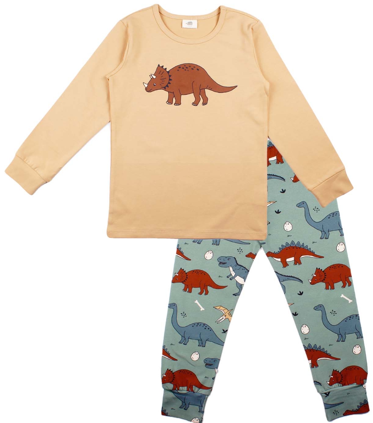 DAWILS Jungen Schlafanzug Kinder Dinosaurier Langarm Zweiteilige Dino Pyjama Sets Shirt und Pyjamahose