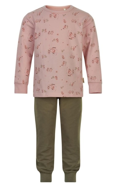 Celavi Mädchen Schlafanzug rosa/moos Entchen Schlafanzug