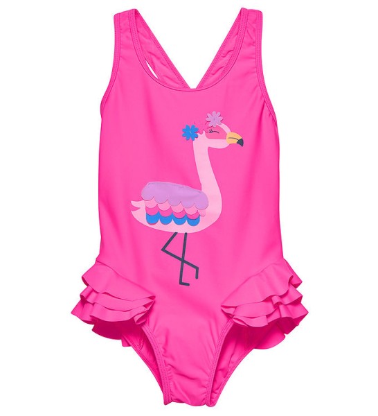 | & + Pinokids Mädchen | Bademode Badeanzüge Badeanzug Bikinis fuchsia Wäsche pink Flamingo KINDERMODE mit Rüschen UV-Schutz | | Kids Kinder | Bademode Color