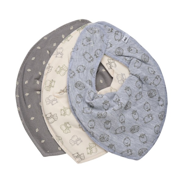 Pippi Babywear Halstuch 3er Set Dreieckstücher Schäfchen grau
