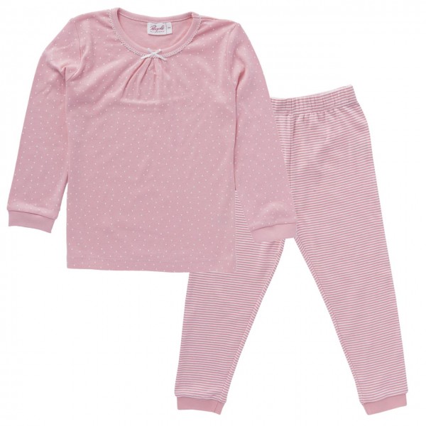 People wear organic Mädchen Schlafanzug rosa Dots Pyjama Bio-Baumwolle