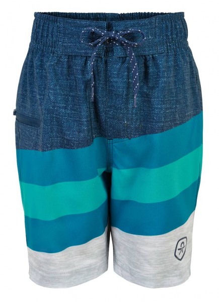 Color Kids Badeshorts Beach Shorts türkis/blau Blockstreifen