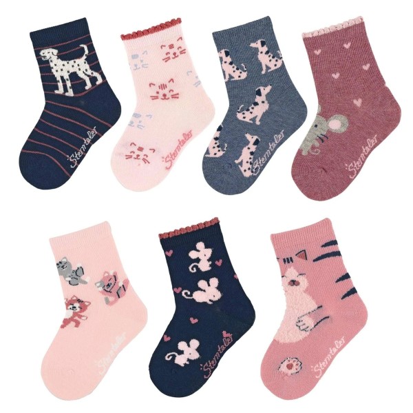 Sterntaler Socken Mäuschen + Katzen 7 Paar Socken in Geschenkbox