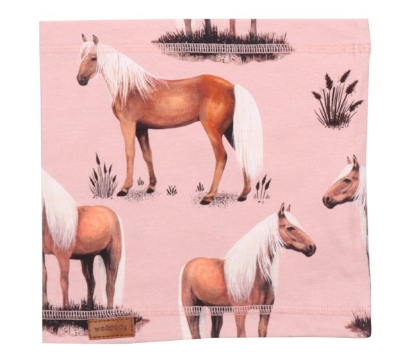 Walkiddy Mädchen Loop beauty Horses rosa Pferde Biobaumwolle GOTS
