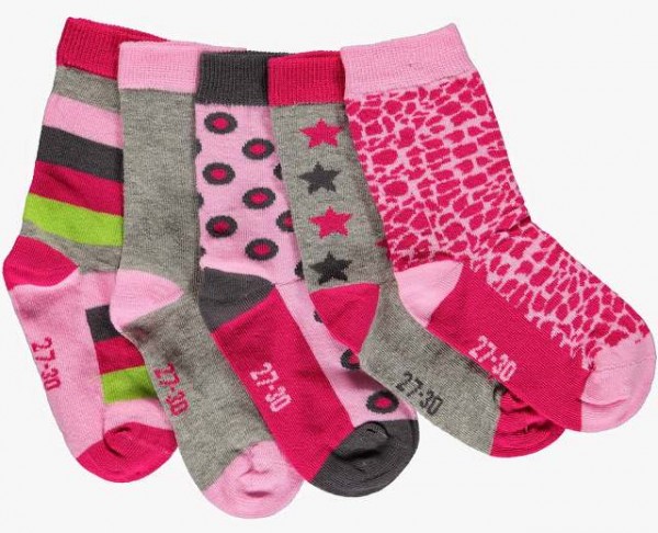 Mala Mädchen Socken 5er Sparpack rosa/pink Söckchen