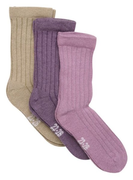 Minymo 3er Pack Funktionssocken ORCHID Socken mit Wolle und Viskose