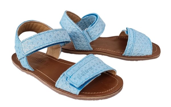 Blifestyle NAPAEA hellblau Glitzer Barfuß-Sandale mit Klett Mädchen Sandalen