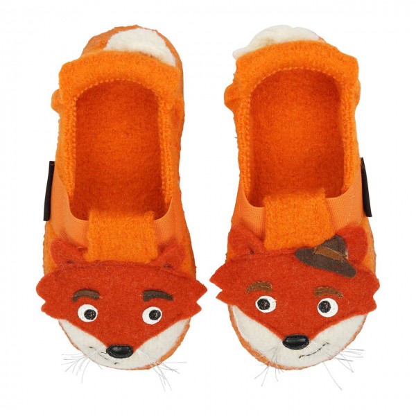 Nanga Kinder Hausschuhe Fuchs orange Schurwolle