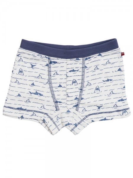 Jungen Panty Unterhose Haie + Wellen weiß/blau Bio-Baumwolle