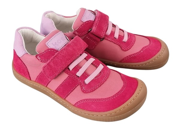 Koel Sneaker DYLAN fuchsia pink Mädchen Barfußschuhe Leder mit Klett